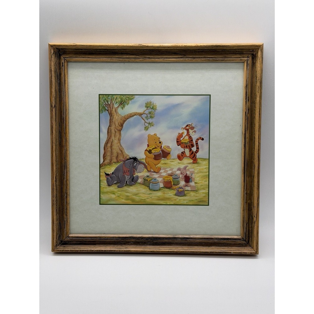 Winnie The Pooh and Friends Disney Framed Picture Wall Art 100 Acre Wood Picnic